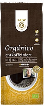 Café organico entkoffeiniert gem. 250g