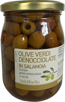 Olive verdi denocciolate in salamoia
