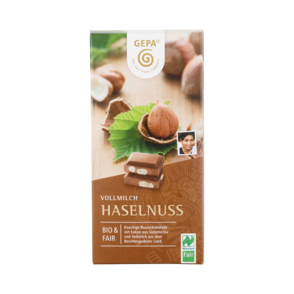 Haselnuss NL Fair 100g BIO Vollmilchschokolade 38%